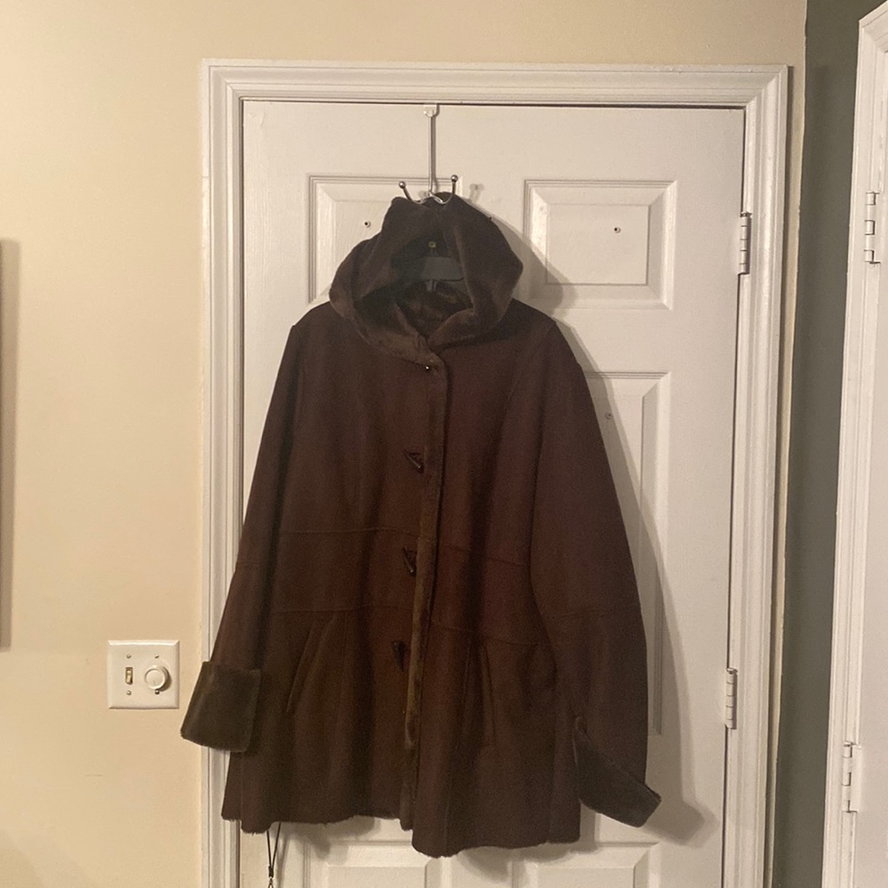 Brown Lane Bryant Heavy Winter Coat with fur lined